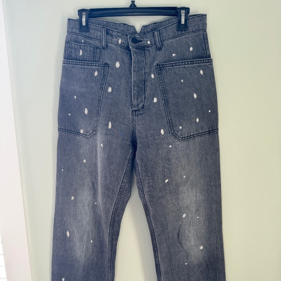 Free People Sandrine Rose SR paint splatter utility jeans - Picture 1 of 4